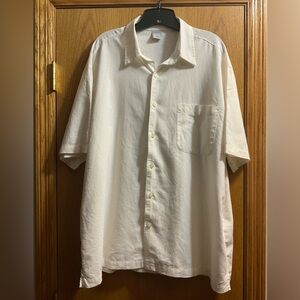 Men’s Old Navy Cream Buttoned Down Short Sleeve Linen Lightweight Cotton Shirt